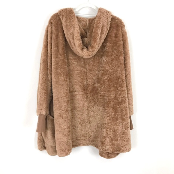 PLUS Teddy Coat HOODED FAUX FUR COCOON JACKET - Picture 7 of 7
